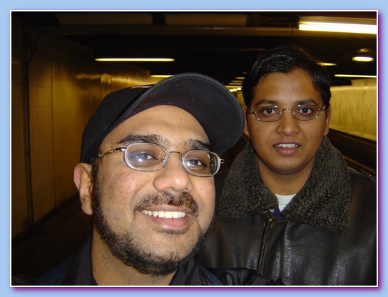 sodhi and myself on escalaor of a Metro station